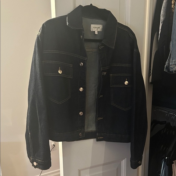 Frame Denim Women's Dark Blue Jean Jacket - Picture 1 of 3